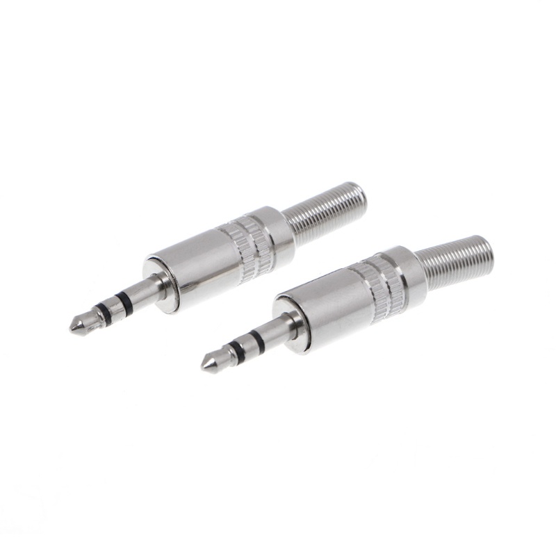 Bộ 5 Đầu Nối Jack Cắm 3.5mm 2 Vòng 3P Bằng Kim Loại Cho w