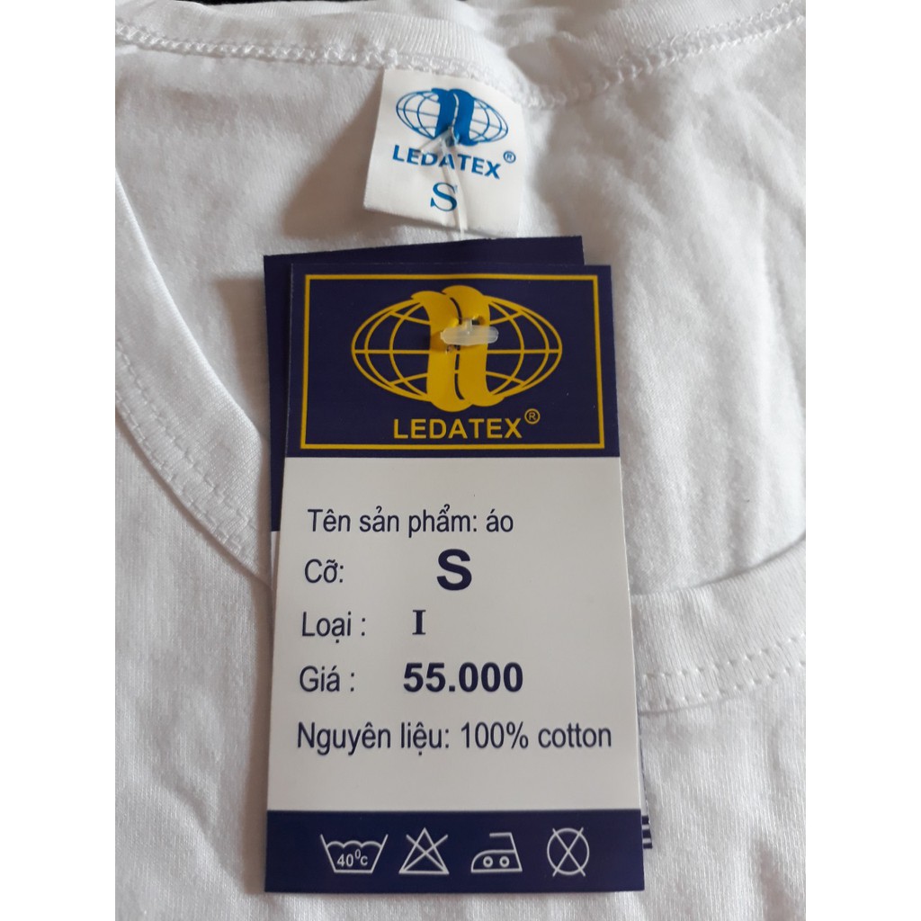 Áo lót nam 100% cotton trắng LEDATEX siêu rẻ