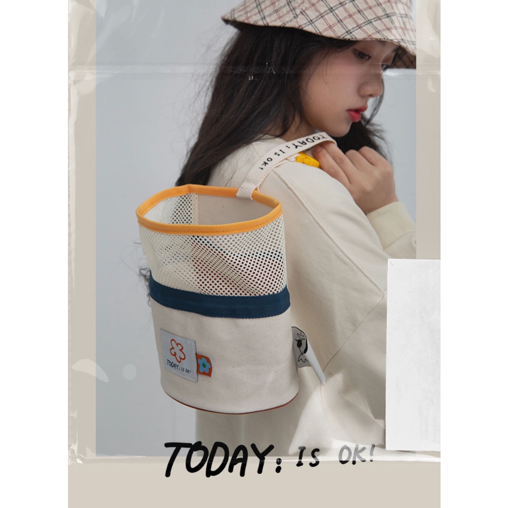 Giỏ Vải Canvas Đựng Đồ Đa Năng Dễ Thương Dành Cho Xe Hơi