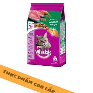 Thức ăn hạt khô cho mèo lớn Whiskas vị cá ngừ túi 1.2kg (1 gói)