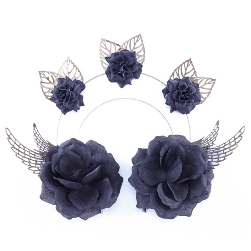 Băng Đô Cài Tóc Giả Đính Hoa Lá Thanh Lịch Cho Nữ