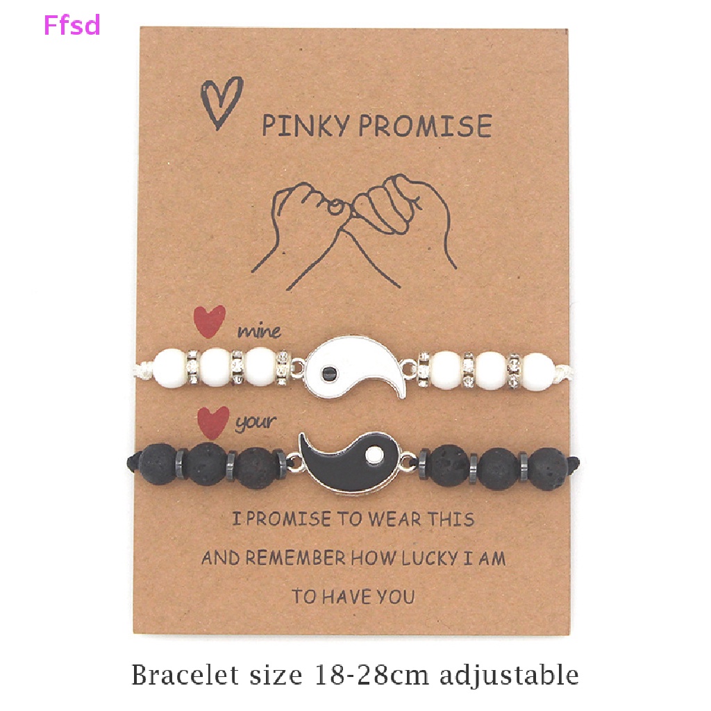 {Ffsd} Vòng Tay Cặp Đôi / Bạn Bè / Thái Cực Quyền Dệt Thủ Công Có Thể Đ