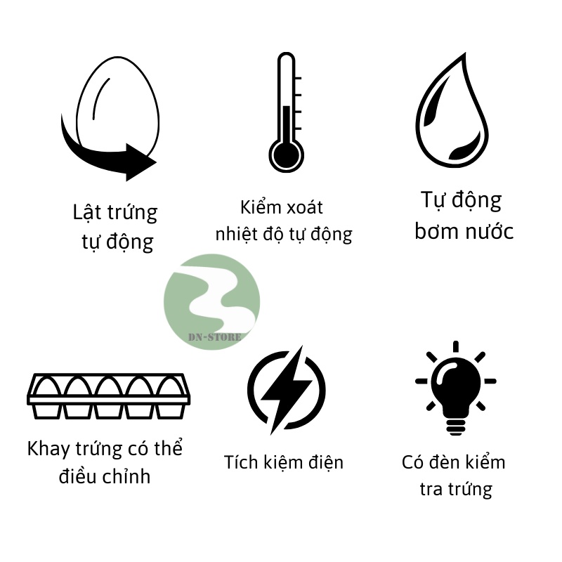 Máy ấp trứng gà mini tự động thông minh ấp trứng gà, chim, bò sát DN63