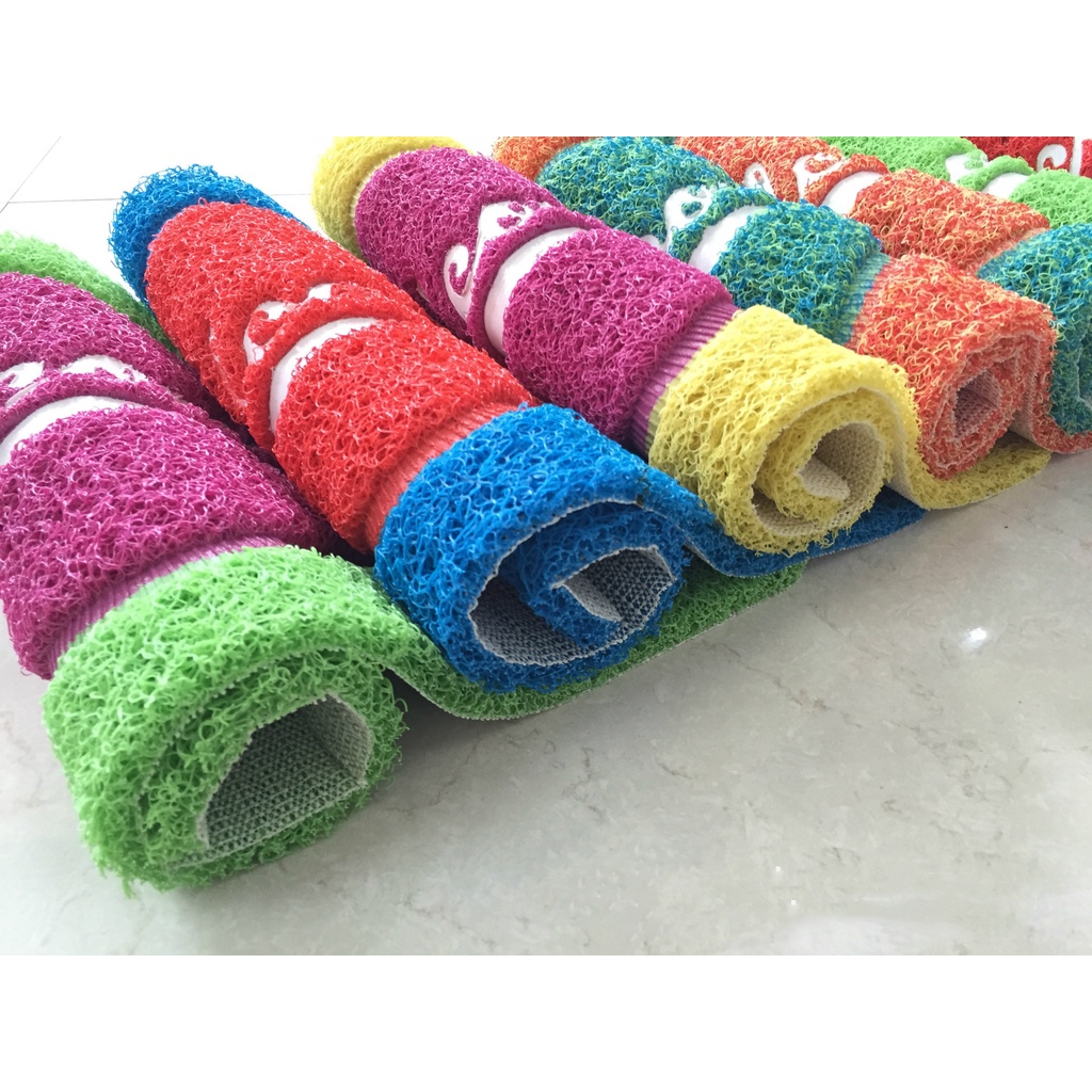 Thảm Nhựa Chùi Chân Welcome. Mặt Thảm Sợi Nhựa PVC 3A, Đế Thảm Cao Su Non Chống Trơn Trượt, Bền Đẹp