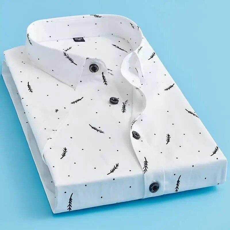 Áo sơ mi AOKANG cotton ngắn tay in họa tiết lông vũ thời trang dành cho nam