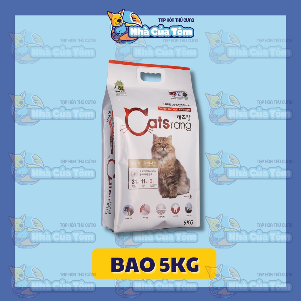 [Bao 5kg] Thức Ăn Hạt Catsrang Cho Mèo Mọi Lứa Tuổi