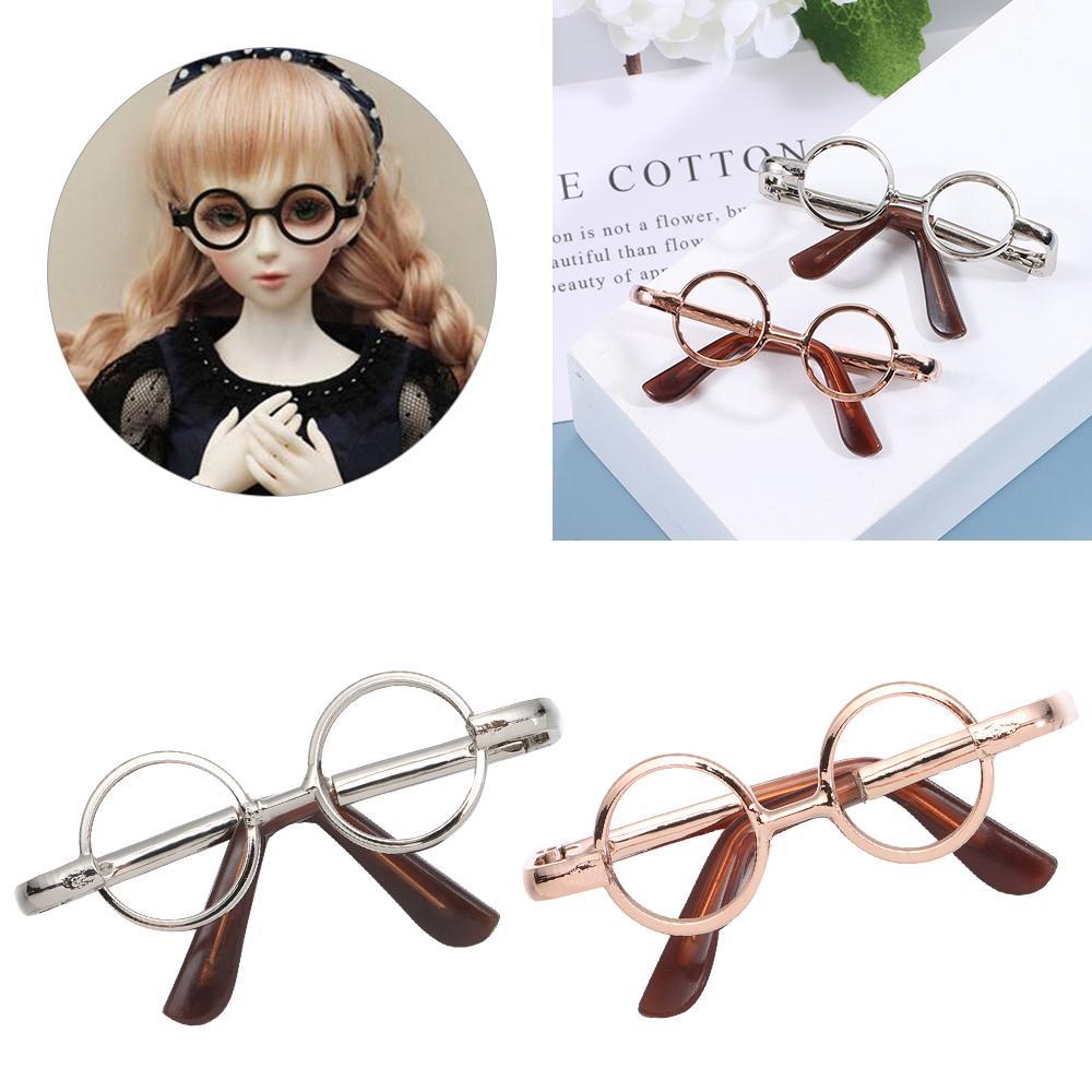 Kính Mắt Gọng Tròn Mini Bằng Vải Bông Dễ Thương Cho Búp Bê BJD 1 / 12