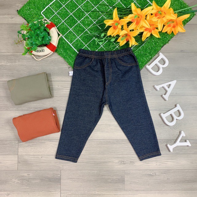Quần legging giả jean cho bé gái/bé trai co giãn size 10-28kg BÉ XINH