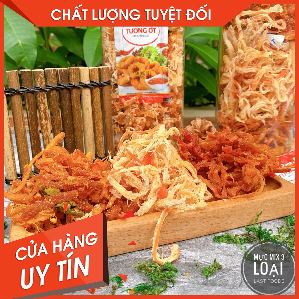 [ Deal Sốc Tặng 1 Cơm Cháy ] Mực Mix 3 Loại Hũ 300gr Siêu Ngon Ăn Là Mê Ngay - Ăn Vặt 86