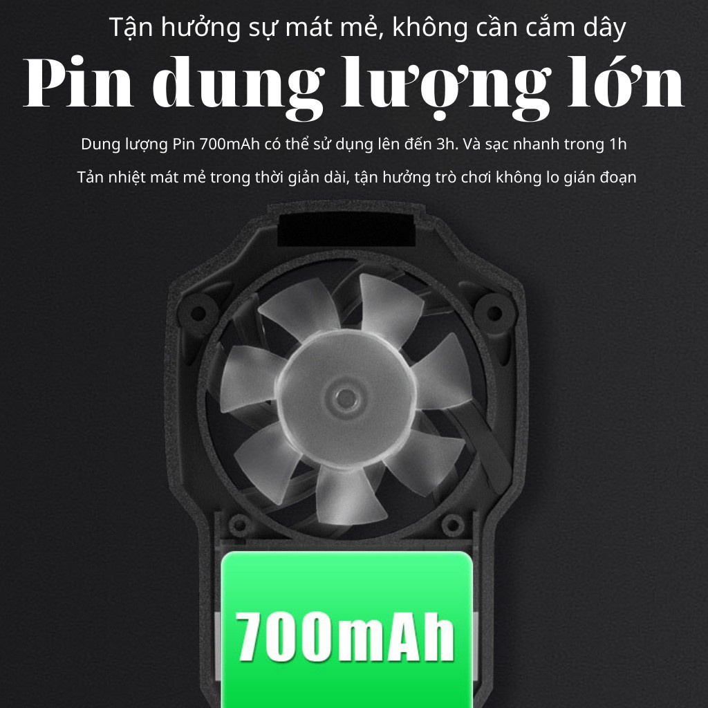 Quạt Tản Nhiệt Điện Thoại Memo DL05 Quạt Tản Nhiệt Gaming FL05 Siêu Lạnh, Hiển Thị Nhiệt Độ LED RGB Kẹp Thu Vào 2 Chiều