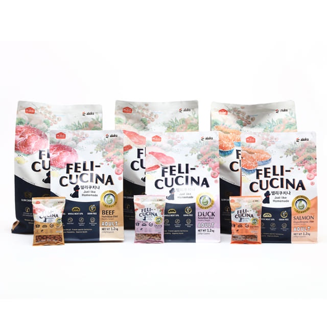 1.2kg Hạt mềm Chó Feli Cucina Grain Free không tinh bột Thịt Bò, Thịt Vịt & Cá hồi chó trên 3 tháng tuổi kén ăn