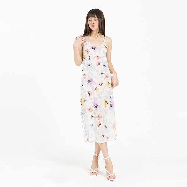 Đầm Maxi VIENNE TRAN Hai Dây Xẻ Tà Trước V63M20H042