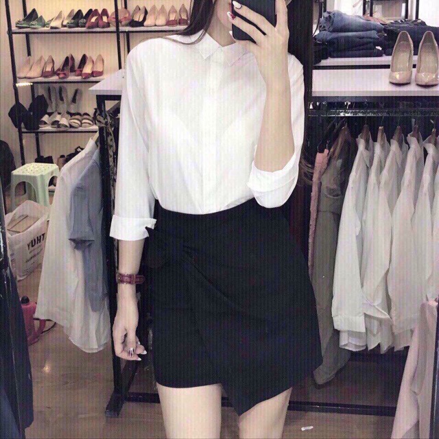 Sơ mi trắng U ni