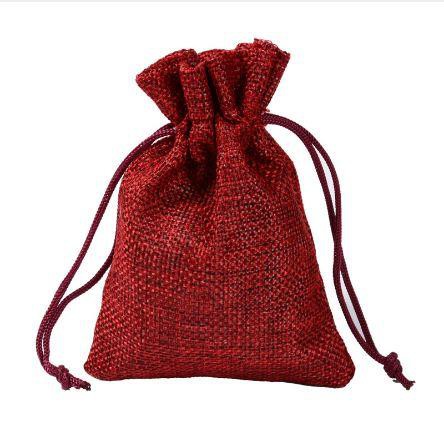 Túi Vải Bố Màu Đỏ Rượu Size Nhỏ 10*14cm Dùng Đựng Hạt Cafe Hoa Khô