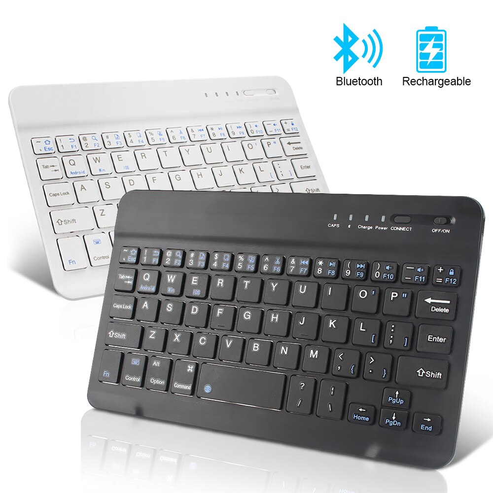 Mini Wireless Bluetooth Colorful Keyboard Mouse Rechargeable Multimedia Portable For