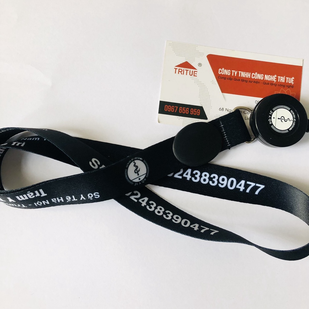 Xưởng in dây đeo thẻ satin chuyển nhiệt, dây đeo thẻ nhân viên đặt in theo yêu cầu giá rẻ HÀ nội