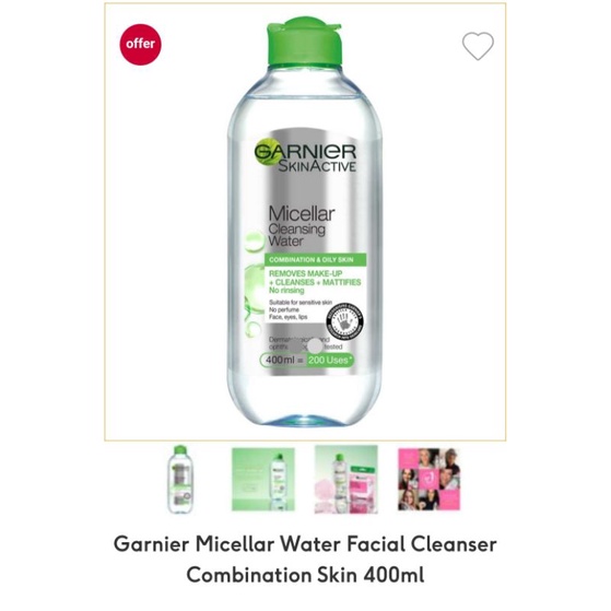 Nước tẩy trang Garnier Micellar 400ml bill Anh (UK)