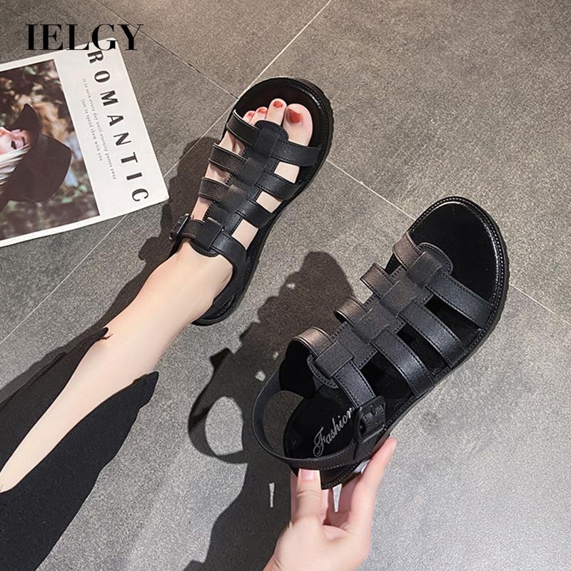 IELGY Giày sandal  đế mềm phong cách La Mã đơn giản cho nữ