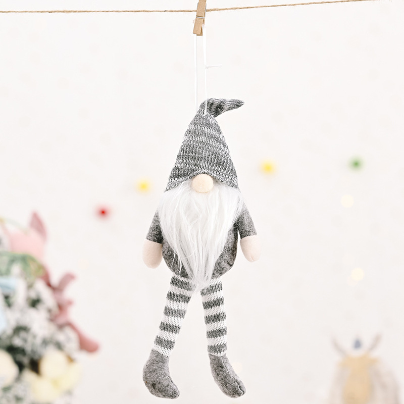 Santa Claus Hanging Leg Pendant/ Santa Claus Knitted Hat Pendant Plush Decorative/ Xmas Tree Party Ornament Kids Gifts