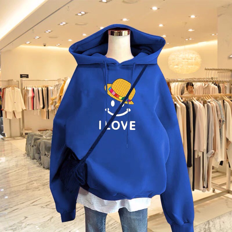 Áo hoodie I love, Áo nỉ Unisex from rộng, Chất nỉ ấm mặc không xù, thiết kế phong cách - MODY