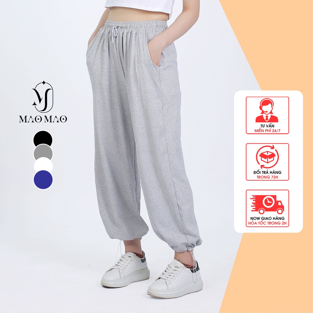 Quần Jogger nữ ống rộng MaoMao Quần jogger pants form rộng 2 dáng để suông hoặc bo gấu thể thao tập gym - Q04