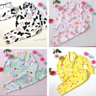 Sét Quần Áo Trẻ Em Mặc Nhà , Bộ Đồ Ngủ Pijama Lụa Kate Bé Gái Size Từ (17-45kg)