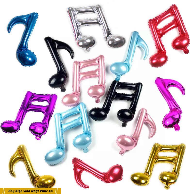 Bóng kiếng nốt nhạc kép 36cm trang trí sinh nhật HPBD