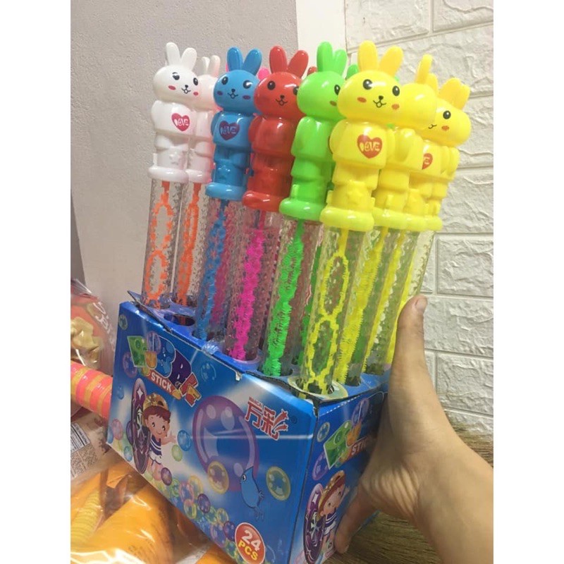 Súng bắn bong bóng 32 nòng 2 màu xanh và hồng