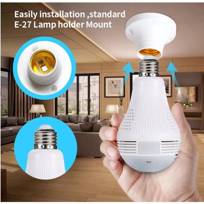 Camera quan sát 360 hình bóng đèn Wifi Panorama Camera Aturos kết nối không dây