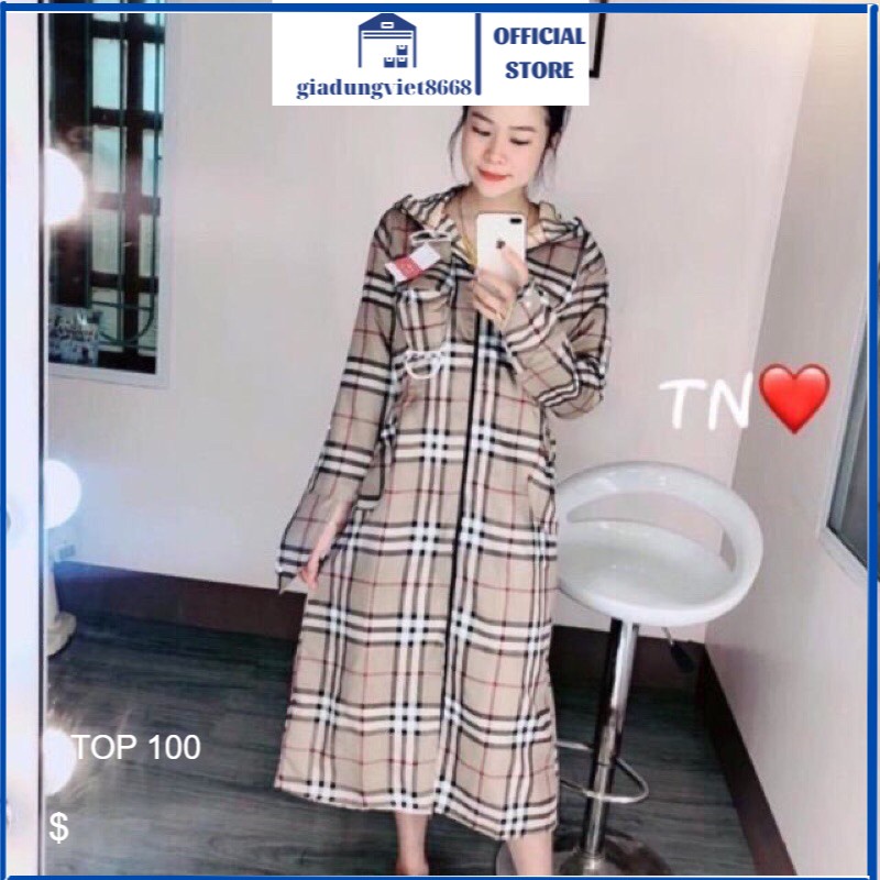 Áo chống nắng toàn thân kẻ BBR - Aó đi nắng chống tia UV cực tím tặng kèm khẩu trang