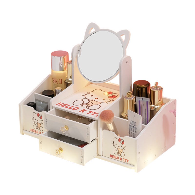 Kệ đựng mỹ phẩm mini có gương giá rẻ, thiết kế sang trọng tiện lợi cho phòng ngủ mẫu Mới 2022 - Gương để bàn