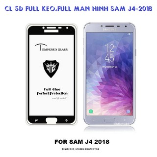 Kính Cường Lực 5D Galaxy J4 2018 Full Keo Toàn Màn Hình(ĐEN-VÀNG)