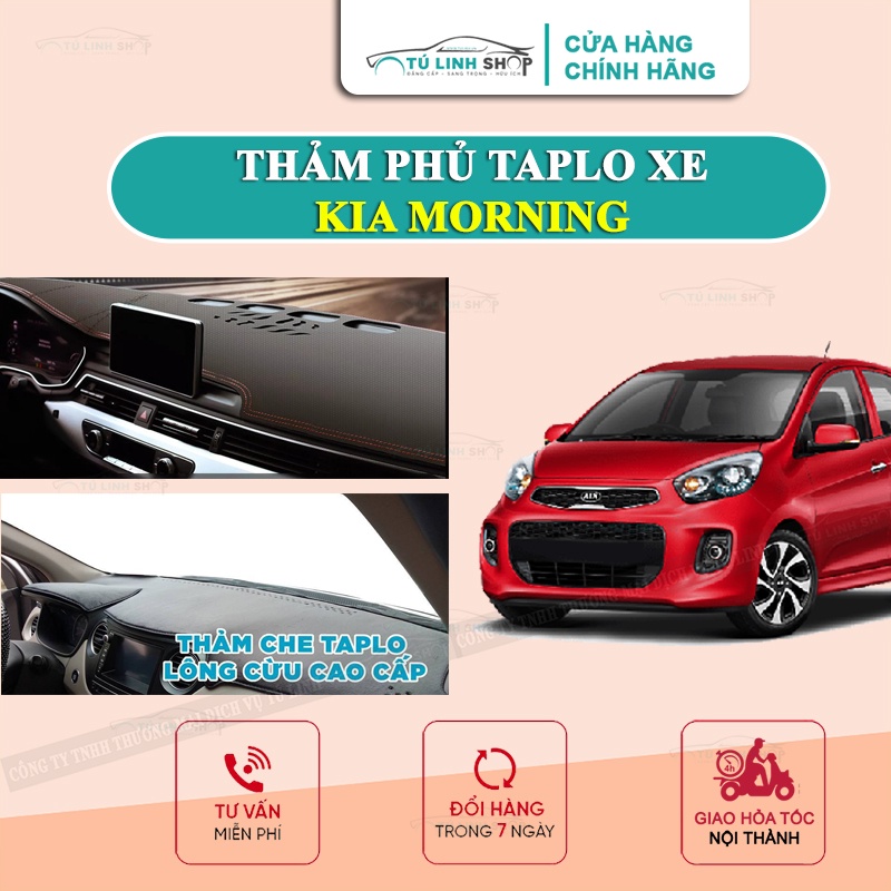 [Mã LIFEAU5SALE giảm 10% đơn 50K] Thảm taplo Kia MORNING bằng lông Cừu 3 lớp hoặc Da Cacbon