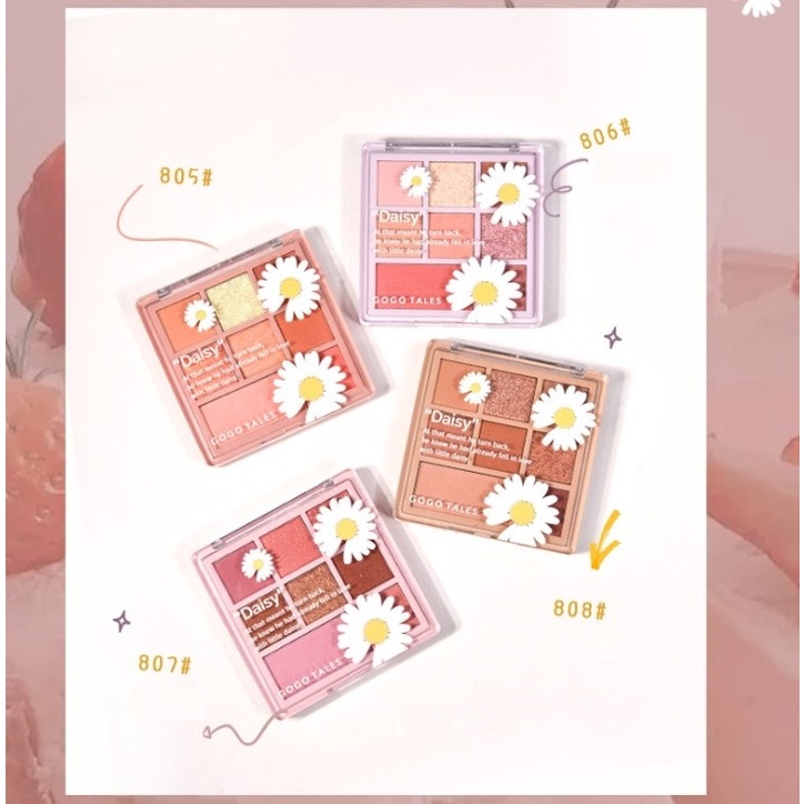 Bảng Phấn Mắt GOGO TALES Hoa Cúc 8 Màu - Heart Beat Star Yarn Eyeshadow