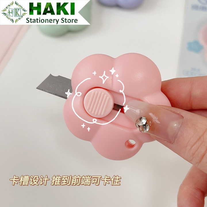 Dao rọc giấy mini hình bông hoa HAKI xinh xắn đáng yêu dọc giấy khui hàng Unboxing bông hoa ngộ nghĩnh D06