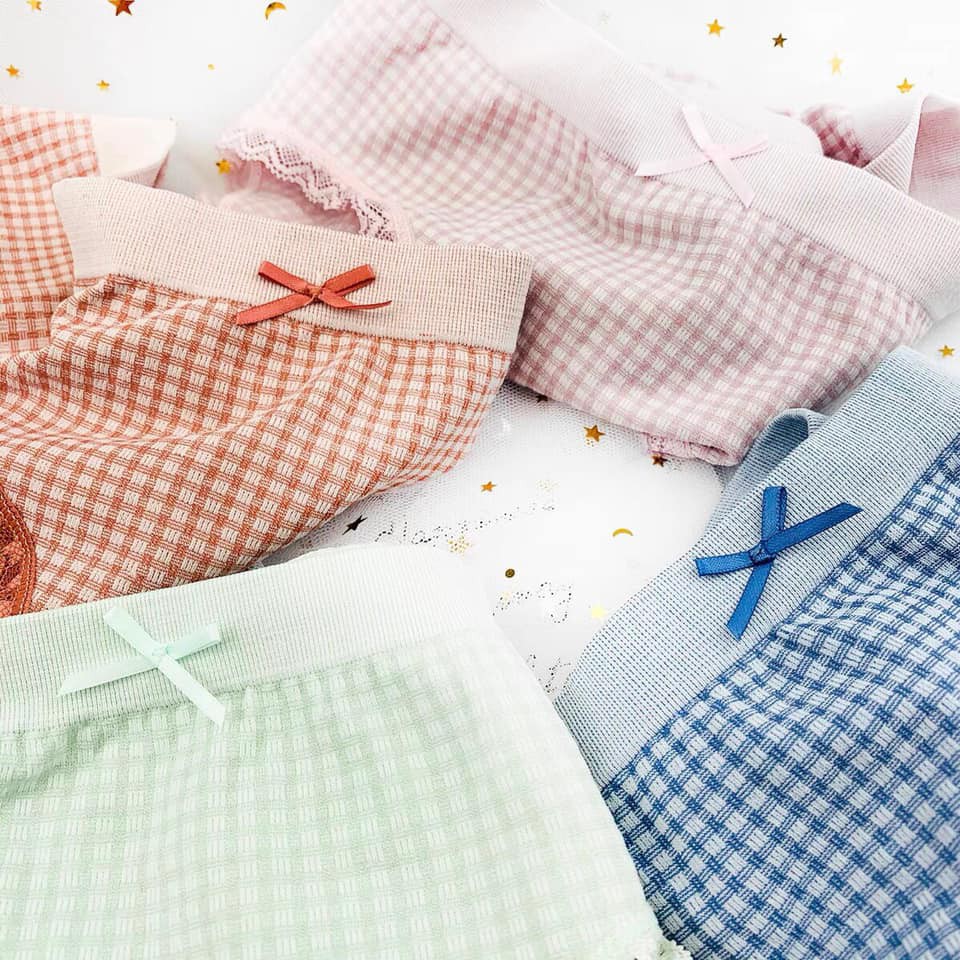 HỘP 5 QUẦN LÓT COTTON KẺ SIÊU THOÁNG