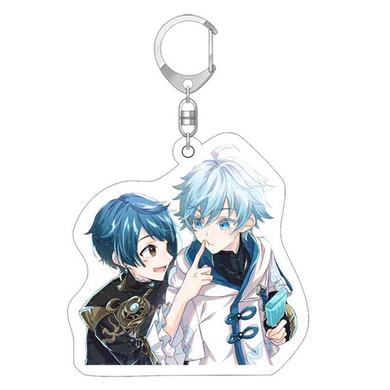 Móc khóa hai mặt có dây đeo tiện lợi tùy chọn họa tiết