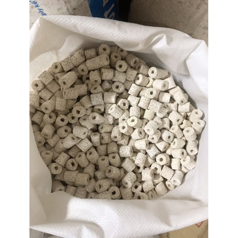 500gram sứ trụ trắng-vật liệu lọc cao cấp bể cá cảnh