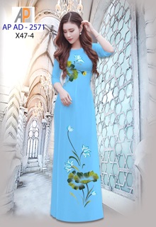 Vải áo dài in hoa sen đẹp