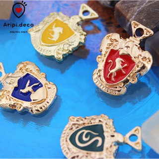 Charm kim loại huy hiệu  4 Nhà – Hogwarts Harry Potter K6 /Nguyên liệu làm phụ kiện handmade