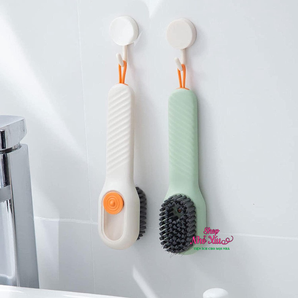 Bàn chải chà giày có ngăn đựng xà phòng -  bàn chải vệ sinh đa năng