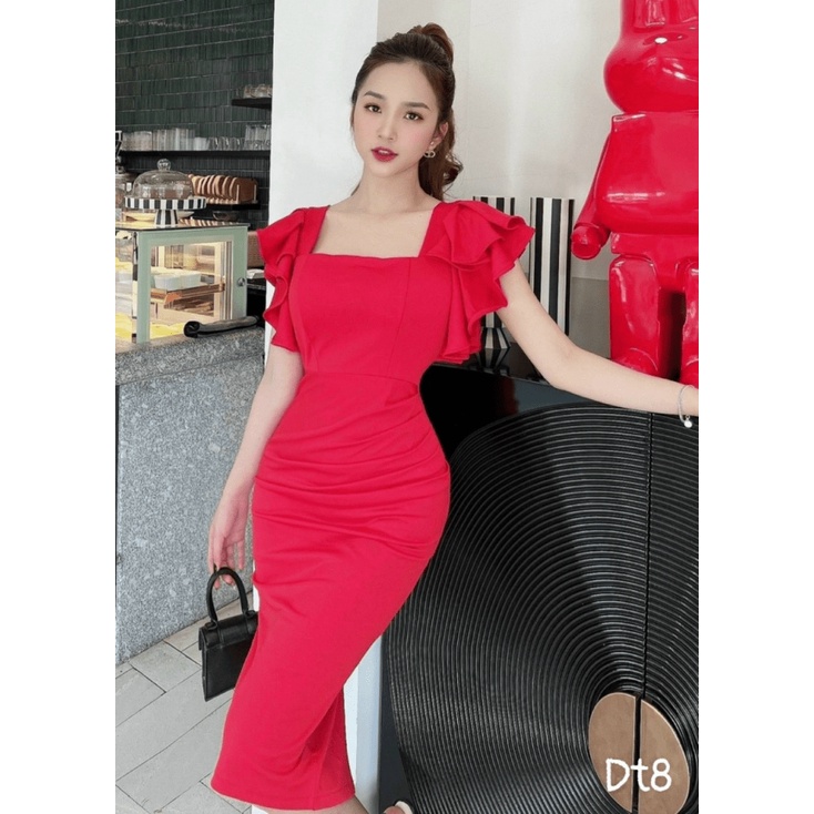 Đầm UMI Tay Bèo Dáng Ôm Siêu HAck Dáng UP