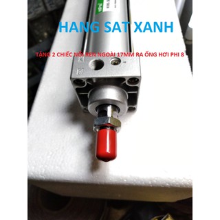 Xi Lanh Khí Nén Vuông CS 50*200 HÀNG XỊN tặng kèm 2 đầu nối nhanh ren ngoài ra ống 8mm( BEN HƠI KHÍ NÉN 50 hành trình )