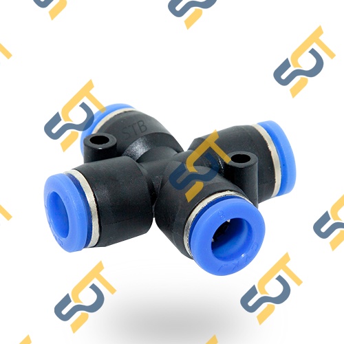 [PZA NỐI ỐNG MỀM] Chia 4 hướng nối nhanh cắm ống bằng nhau sử dụng nối ống nhựa PU khí nén chất lỏng phun sương hơi nước