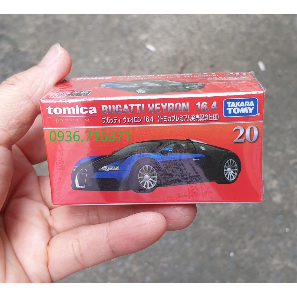 Mô hình siêu xe Premium màu xanh B u g a t t i V e y r o n tomica Nhật Bản No20 (Có Hộp)