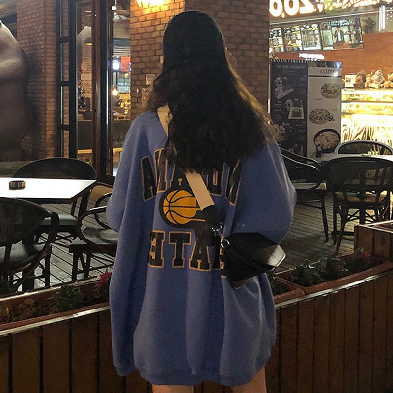 Áo Sweatshirt Tay Dài Cổ Tròn Vải Mỏng In Họa Tiết Cổ Điển Thời Trang Mùa Thu Phong Cách Hàn Quốc Cho Bạn Nữ | BigBuy360 - bigbuy360.vn