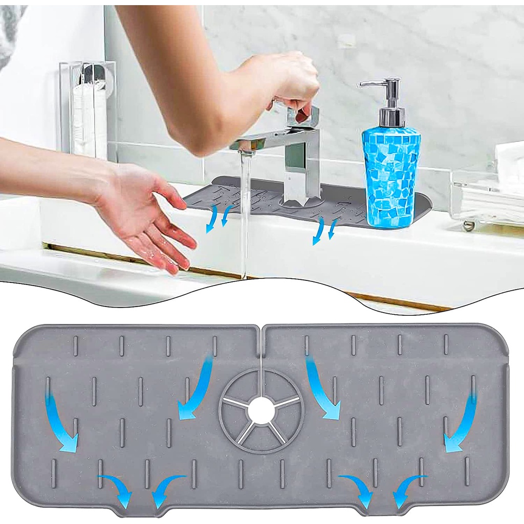 A-LIFE Thảm Silicone Gắn Vòi Nước Bồn Rửa Chén Chống Văng Nước