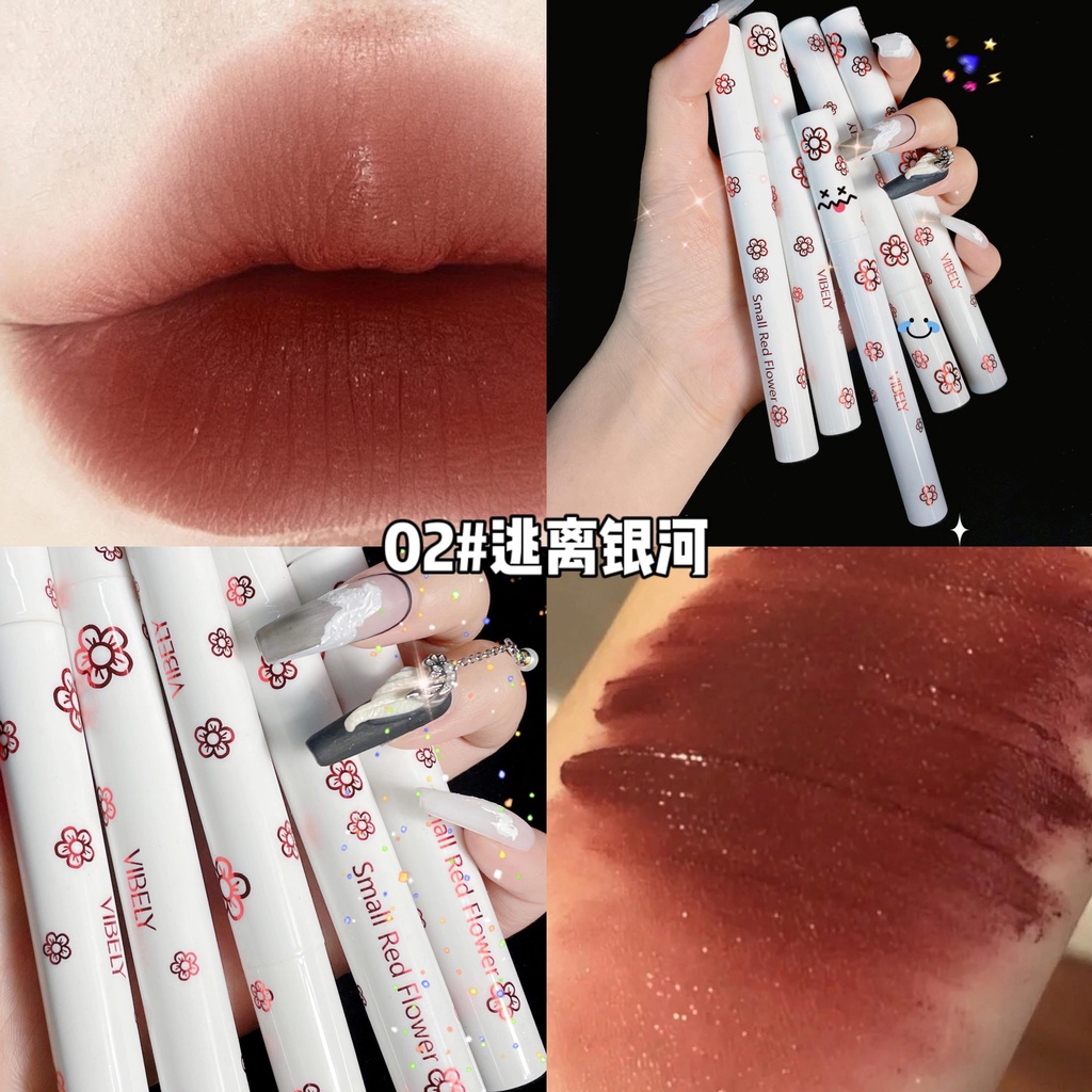 [Hàng mới về] Son môi dạng lỏng VIBELY thiết kế hình bông hoa nhỏ xinh xắn