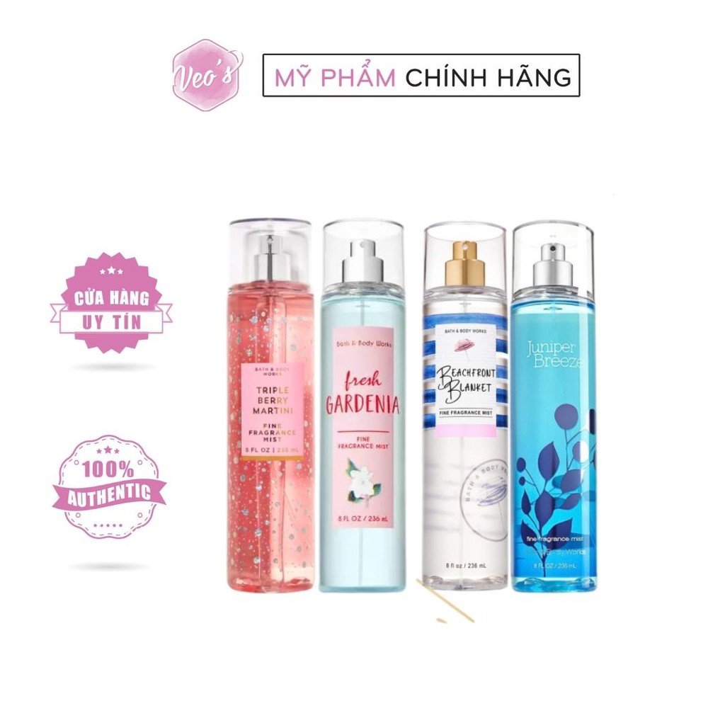 Xịt thơm nước hoa toàn thân Body Mist Bath &amp; Body Works 236ml