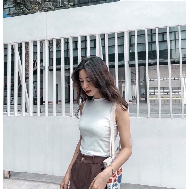 Áo ba lỗ trơn bozip - ba lỗ croptop 2 màu